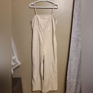 NWOT ZARA Faux Leather Jumpsuit Size XL